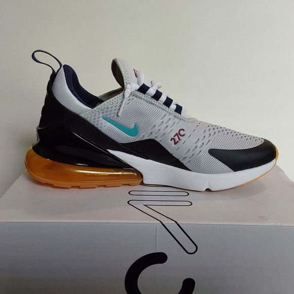Nike Air Max 270 White and Black with Orange Heel. - Picture 6 of 8